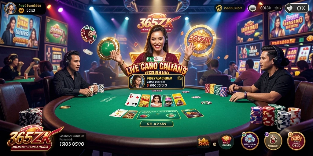 Tampilan gameplay Live Casino yang mendebarkan di 365ZK.