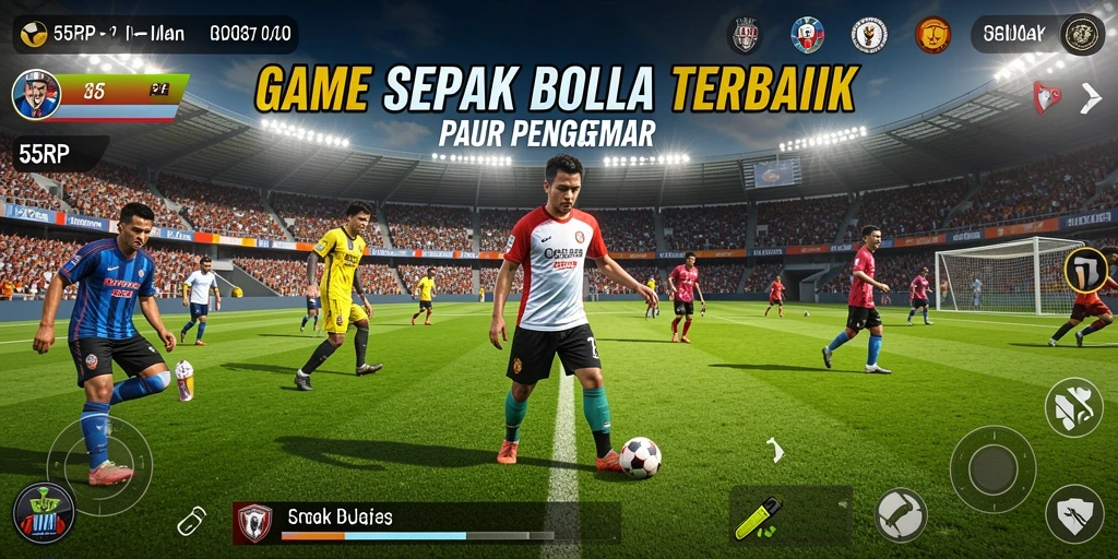 Tampilan gameplay menarik dalam game sepak bola 55RP.