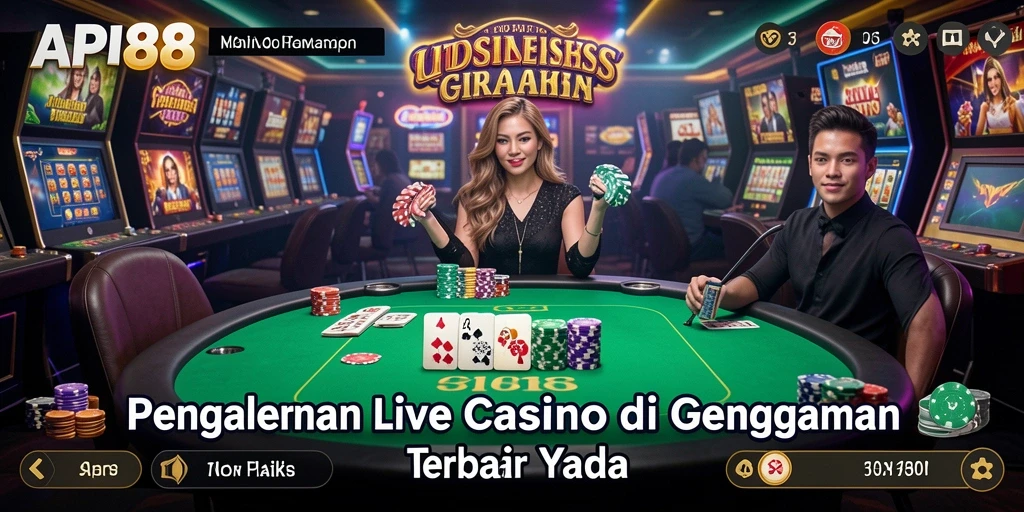 Tampilan antarmuka gameplay Live Casino yang menarik di API88.