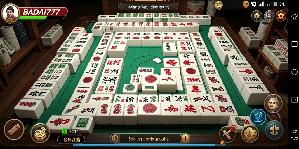 Tampilan gameplay Mahjong yang seru di BADAI777.