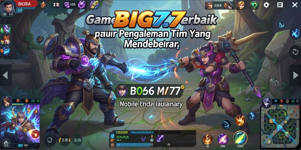 Tangkapan layar aksi intens gameplay MOBA BIG77.
