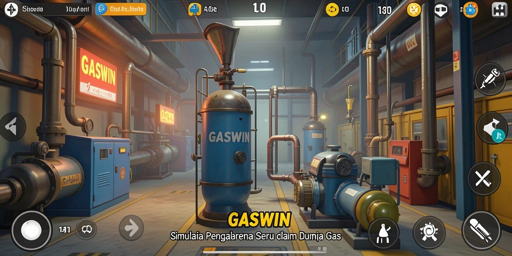 Tampilan gameplay GASWIN yang realistis dan menantang di dunia gas.
