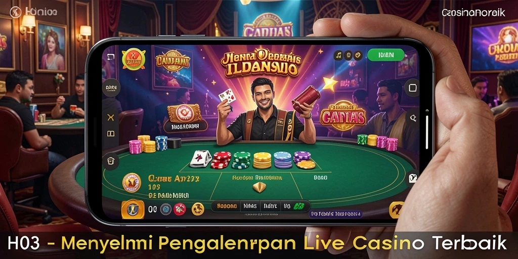 Tampilan gameplay Live Casino yang mendebarkan dan interaktif.