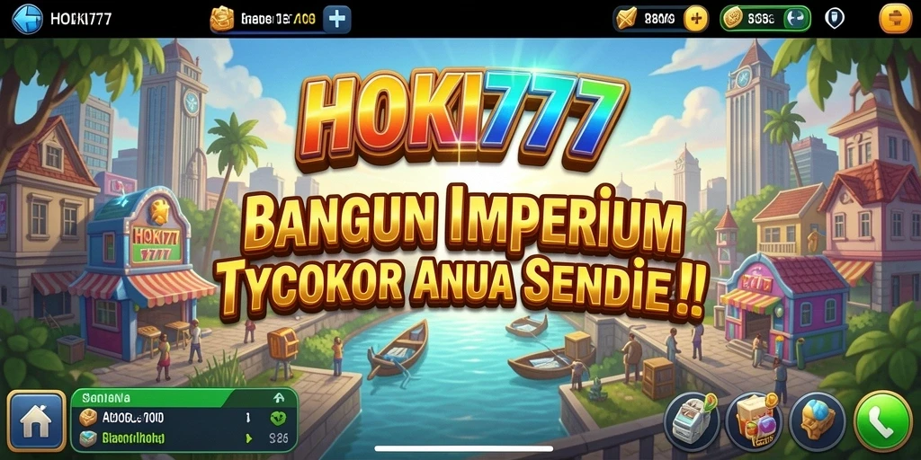 Screenshot gameplay HOKI777 menunjukkan pengelolaan bisnis yang menarik.