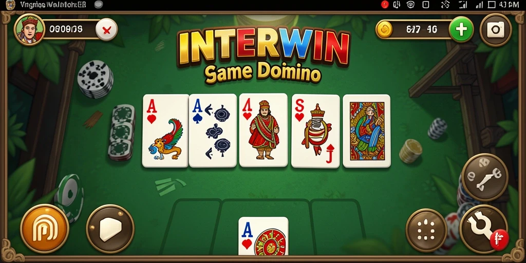 Tangkapan layar INTERWIN menunjukkan gameplay Domino yang seru.