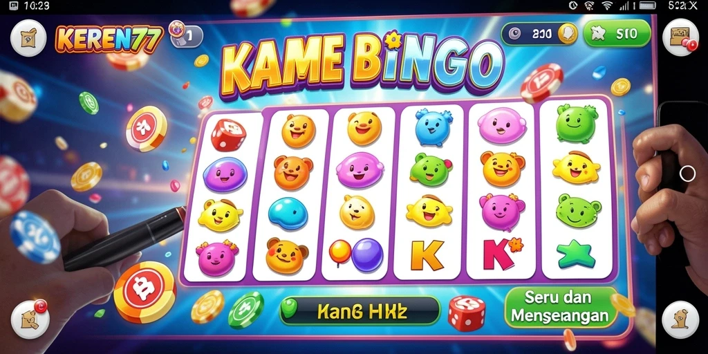 Screenshot KEREN77 menampilkan gameplay Bingo yang seru.