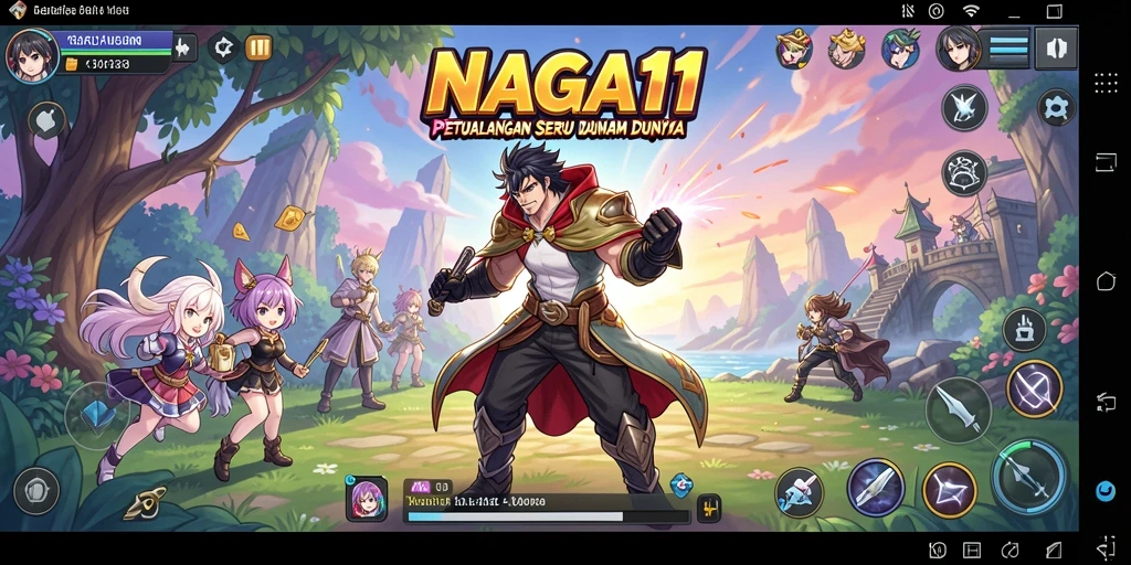 Tampilan screenshot utama NAGA11 yang menunjukkan aksi seru dalam dunia Anime.