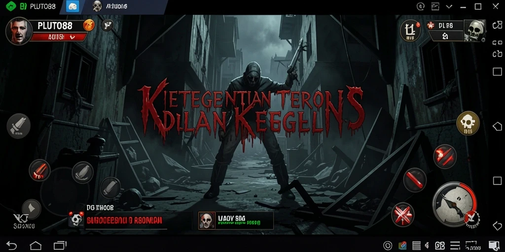 Tampilan gameplay menyeramkan dengan suasana horor yang mencekam.