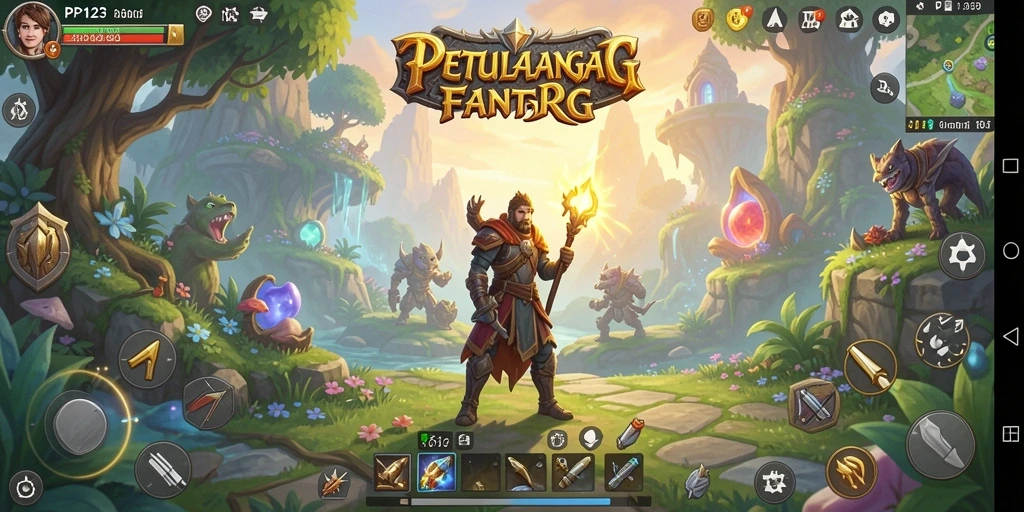 Screenshot gameplay PP123 menampilkan petualangan RPG yang seru.