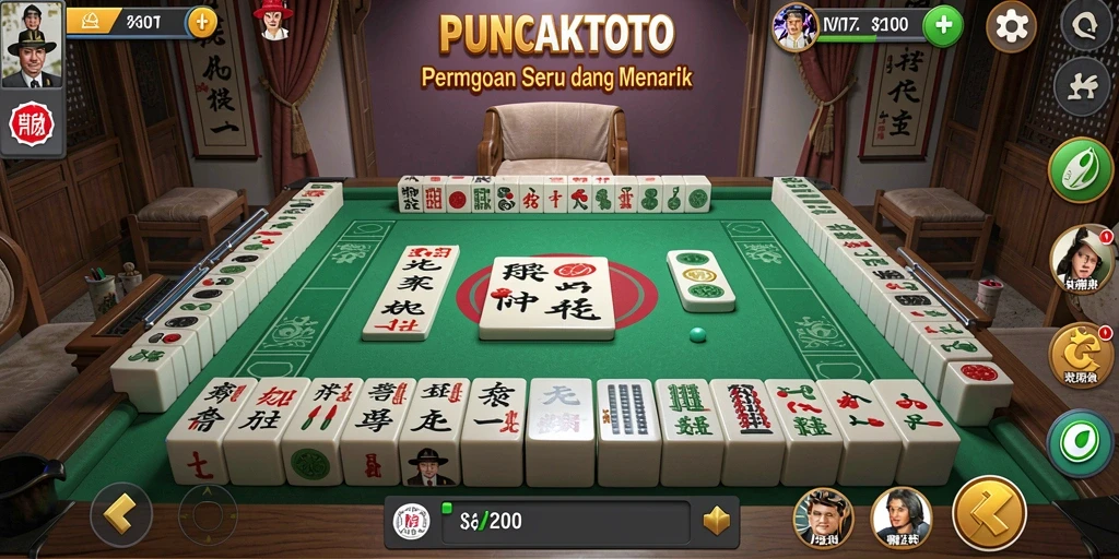 Tampilan gameplay Mahjong yang menarik di PUNCAKTOTO.