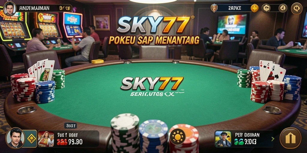 Screenshot menunjukkan gameplay Poker yang menarik dan dinamis.