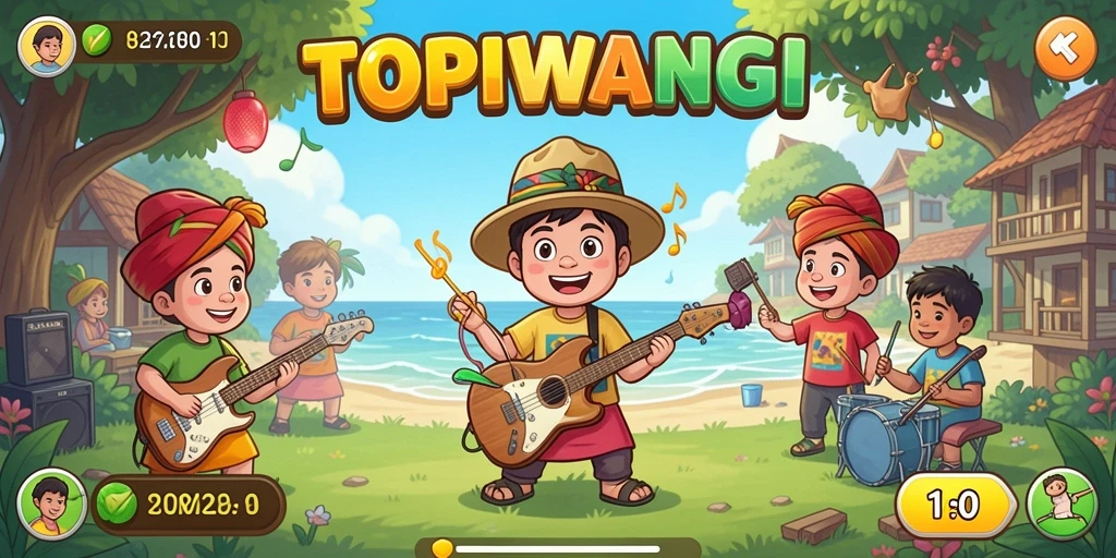 Tampilan screenshot gameplay <strong>TOPIWANGI</strong> yang menarik dan interaktif.